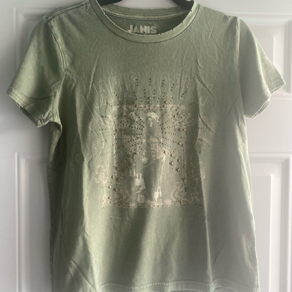 Lucky Brand Light Olive Green Short Sleeve Graphic Tee